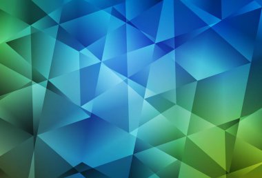 Açık mavi, yeşil vektör soyut çokgen arkaplan. Gradyanı olan zarif parlak çokgen çizimi. Web siteniz için yeni bir doku.