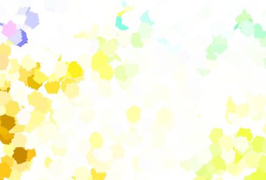 Açık yeşil, Memphis şekilli sarı vektör arkaplan. Soyut gradyan şekilli basit renkli çizimler. Duvar kağıtları için zarif tasarım.