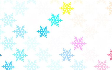 Açık mavi, tatil tarzında kırmızı vektör arkaplan. Noel sembolleri ve tabelaları ile renkli çizimler. Üniversitenin tanıtımı için akıllı tasarım.