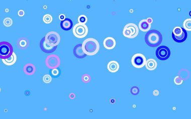 Açık mavi, küreli kırmızı vektör deseni. Parlak renkli soyut çemberlerin olduğu bir resim. Poster ve web siteleri için tasarım.