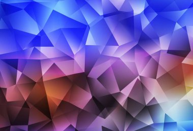 Açık mavi, sarı vektör soyut mozaik fon. Üçgenli parlak renkli çizimler. Web siteniz için yeni bir doku.