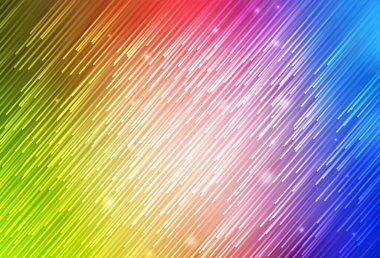 Keskin çizgileri olan ışık çok renkli vektör deseni. Bulanık arkaplanda gradyanı olan çizgiler. Reklamınız, posteriniz, afişiniz için en iyi tasarım.