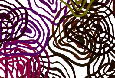 Bükülmüş çizgileri olan çok renkli ışık vektör düzeni. Kavisli çizgilerden oluşan parlak bir illüstrasyon. Reklamlarınız, posterleriniz, afişleriniz için yepyeni bir tasarım..