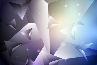 Koyu mavi, sarı vektör eğimli üçgen şablonu. Üçgenli modern soyut çizim. Web siteniz için yeni bir doku.