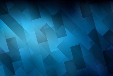 Çokgen biçiminde koyu mavi vektör arkaplanı. Renkli dikdörtgenleri olan bir resim. Şablon bir arkaplan olarak kullanılabilir.