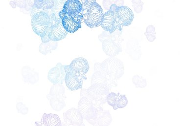 Çiçekli hafif Mavili vektör çizimi. Parlak renkli resimli çiçekler. Cep telefonlarının geçmişleri için şablon.