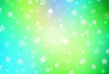 Açık mavi, yeni yıl tarzında yeşil vektör düzeni. Noel tarzında renkli bir tasarım ve eğilim. Bir üniversite posteri için en iyi tasarım, afiş.