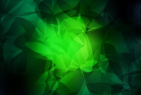 Dark Green Vector Polygon Abstract Background Shining Colorful Illustration Triangles — ストックベクタ