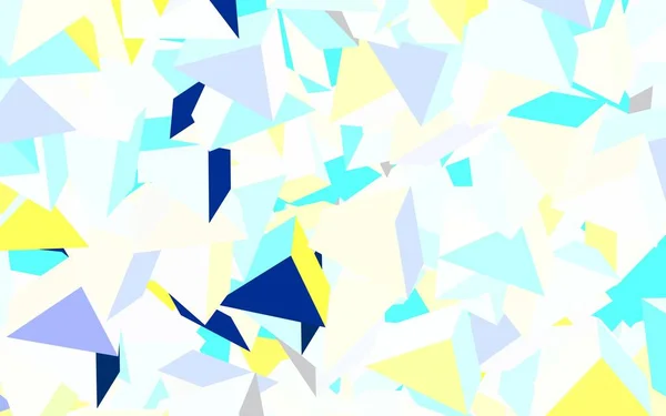 ライトブルー ラインと黄色のベクトル背景 三角形 カラフルな三角形のセットでイラスト 壁紙のためのエレガントなデザイン — ストックベクタ