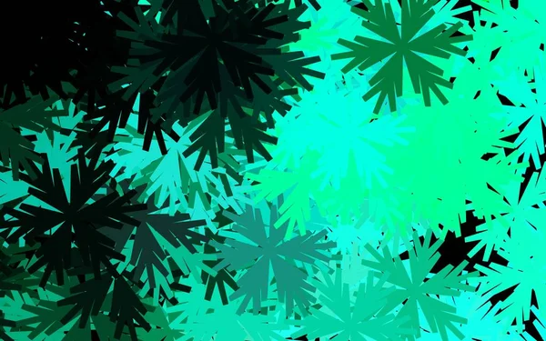 Темно Зеленый Вектор Цветами Иллюстрация Красочными Абстрактными Цветками Каракулей Новый — стоковый вектор