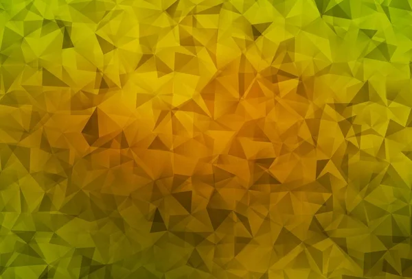Dark Green Yellow Vector Polygonal Template Modern Abstract Illustration Triangles — ストックベクタ