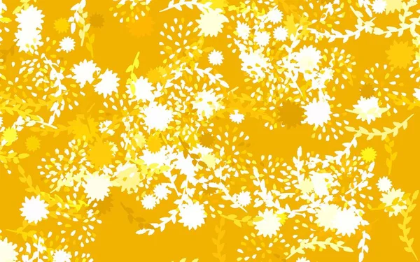 Hellgrüne Gelbe Vektor Doodle Kulisse Mit Blumen Rosen Skizzenhafte Kritzelblumen — Stockvektor