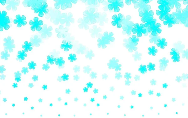 Licht Blue Vector Abstracte Achtergrond Met Bloemen Bloemen Met Verloop — Stockvector