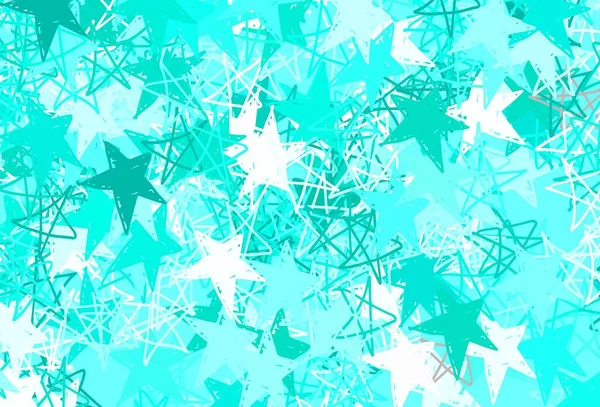 Plantilla Vectorial Light Green Con Estrellas Del Cielo Ilustración Decorativa — Vector de stock