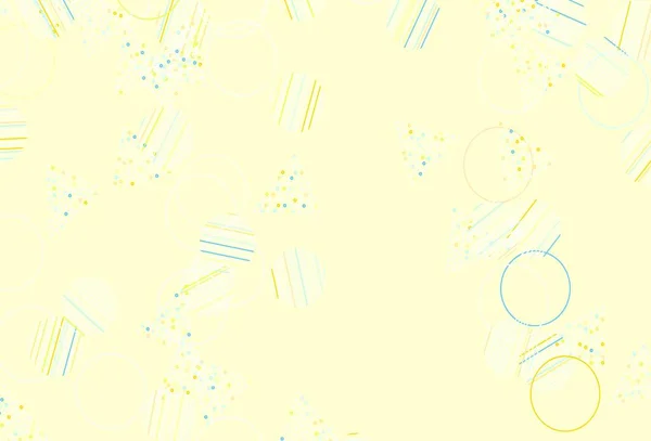 Azul Claro Diseño Vector Amarillo Con Círculos Líneas Ilustración Abstracta — Archivo Imágenes Vectoriales