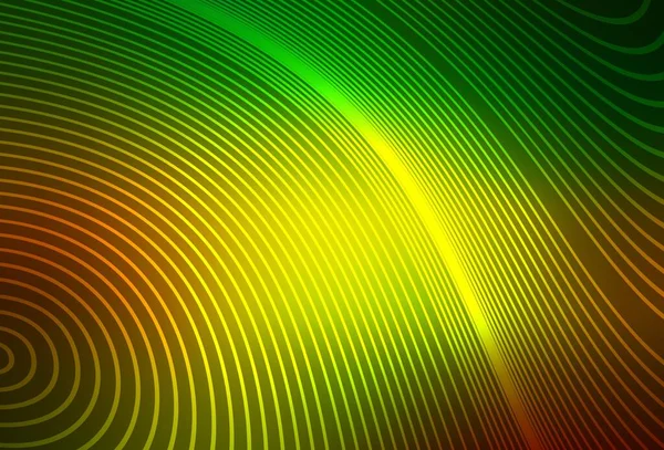 Темно Зеленая Желтая Векторная Компоновка Изогнутыми Линиями Красочная Абстрактная Иллюстрация — стоковый вектор