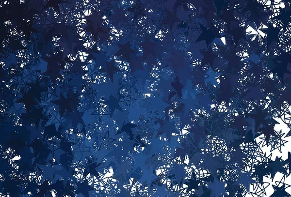 Fondo Vectorial Azul Oscuro Con Estrellas Pequeñas Grandes Ilustración Colores — Archivo Imágenes Vectoriales