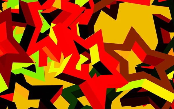 Vert Foncé Motif Vectoriel Rouge Avec Étoiles Noël Illustration Abstraite — Image vectorielle