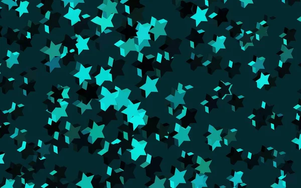 Diseño Vectorial Verde Oscuro Con Estrellas Brillantes Diseño Decorativo Borroso — Archivo Imágenes Vectoriales