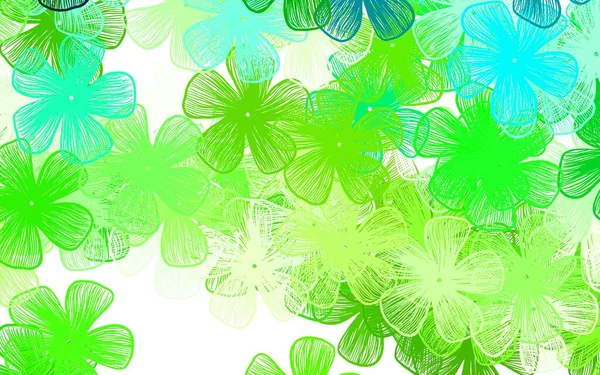Vert Clair Vecteur Élégant Fond Avec Des Fleurs Illustration Créative — Image vectorielle
