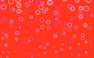 Açık Pembe, baloncuklu kırmızı vektör arka planı. Bulanık yağmur damlaları olan soyut bir çizim. Fütürist reklamlar ve kitapçıklar için şablon.