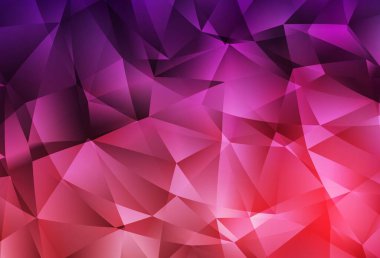 Koyu Mor, Pembe vektör parlayan üçgen fon. Çokgen soyut çizim ve gradyan. İşiniz için en iyi üçgen tasarım.