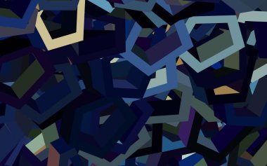 Koyu Çokrenkli vektör şablonu altıgen şeklinde. Renkli altıgenli bulanık arkaplan. İniş sayfaları için desen.