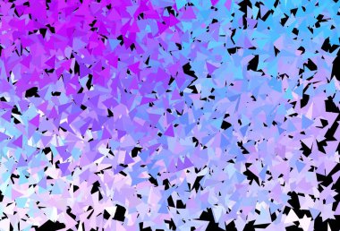 Koyu pembe, mavi vektör deseni üçgen biçiminde. Renkli üçgenlerin olduğu bir resim. Bir cep telefonu için arka plan.