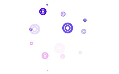 Açık pembe, daire şekilli mavi vektör düzeni. Renkli su damlaları olan modern soyut çizimler. Poster ve web siteleri için tasarım.