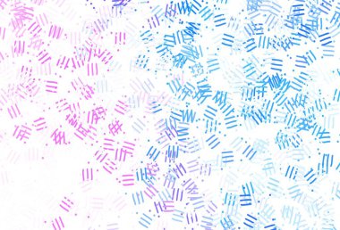 Açık pembe, mavi vektör deseni renkli çizgiler, noktalar. Bulanık dekoratif tasarım basit bir şekilde çizgilerle. Reklam, kitapçıklar, broşürler için desen.