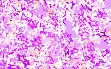 Açık pembe, gökyüzü yıldızlı kırmızı vektör şablonu. Renkli yıldızlı soyut çizimler. Reklamınız, posteriniz, afişiniz için en iyi tasarım.