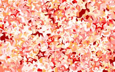 Açık Kırmızı, gökyüzü yıldızlı sarı vektör şablonu. Yıldızlı parlak renkli illüstrasyon. Astronomi web siteleri için desen.