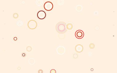 Açık Turuncu vektör arkaplan ve noktalar. Soyut arka planda bulanık kabarcıklar ve renkli gradyan. Fütürist reklamlar ve kitapçıklar için şablon.