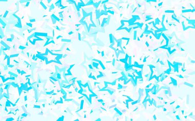 Açık Pembe, renkli yıldızlı mavi vektör arkaplan. Soyut şablondaki yıldızlarla dekoratif parlak illüstrasyon. İş ilanınız için akıllı tasarım.