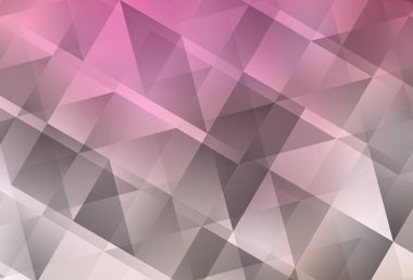 Açık pembe, sarı vektör üçgen mozaik şablon. Çokgen soyut çizim ve gradyan. Cep telefonunun arka planının şablonu.