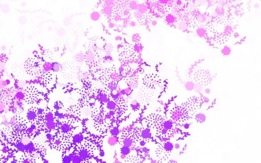 Açık Mor, pembe vektör doğal desenli, çiçekli. Origami tarzında çiçeklerin karalama çizimi. Markan için şık bir model..