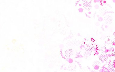 Açık pembe, sarı vektör karalama çizimi çiçekli, soyut resimli, çiçekli. İşiniz için en iyi tasarım..