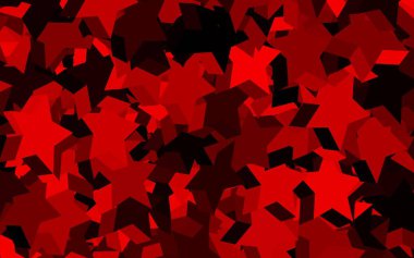 Küçük ve büyük yıldızlı koyu kırmızı vektör arkaplanı. Soyut şablondaki yıldızlarla dekoratif parlak illüstrasyon. İş ilanınız için akıllı tasarım.