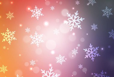 Açık Pembe, Xmas tarzında sarı vektör arkaplanı. Modern soyut Noel ruh hali şekilleri. Harfler ve tipografi için şablon.