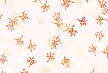 Açık Kırmızı Vektör Sakura ile doğal sanat çalışması. Yapraklı soyut illüstrasyon, karalama tarzı dallar. Web sitesi yöneticileri ve tasarımları için desen.