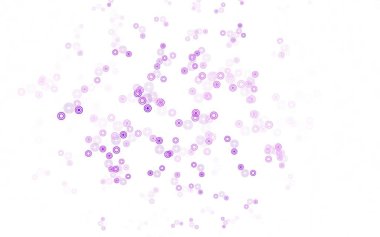 Disklerle açık mor vektör dokusu. Soyut arka planda bulanık kabarcıklar ve renkli gradyan. Marka kitabınız için yeni şablon.