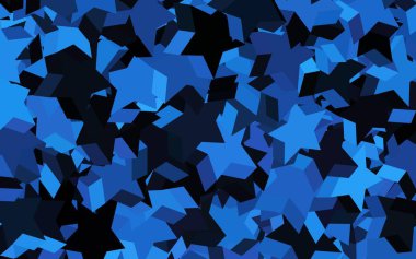 Koyu pembe, parlak yıldızlı mavi vektör düzeni. Yıldızlı parlak renkli illüstrasyon. Astronomi web siteleri için desen.