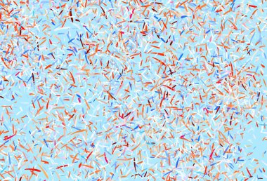 Düz çizgileri olan açık pembe vektör düzeni. Renkli çubuklarla, soyut çizimler. Reklamlar, posterler, afişler için desen.