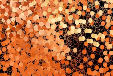 Koyu kırmızı, benekli sarı vektör arka plan. Renkli su damlaları olan modern soyut çizimler. Marka kitabınız için yeni şablon.