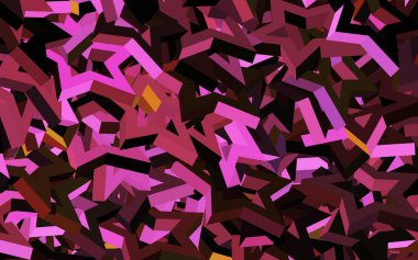 Koyu pembe, çokgen şekilli sarı vektör deseni. Üçgen şekilli ışıltılı soyut çizimler. Kartvizitiniz için modern tasarım.