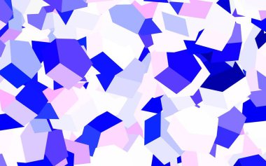 Altıgen şekilli açık pembe vektör düzeni. Renkli altıgenli bulanık arkaplan. İniş sayfaları için desen.