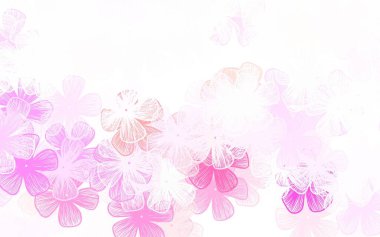 Açık Pembe, sarı vektör karalama arkaplanı çiçekli renkli çizimler ve çiçekler. İşiniz için yepyeni bir tasarım..