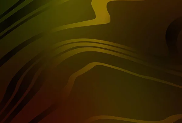 Темно Желтый Векторный Фон Изогнутыми Линиями Элегантная Яркая Иллюстрация Градиентными — стоковый вектор