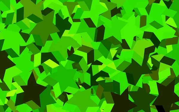 深绿色 黄色矢量布局明亮的星星 现代几何抽象的星图 天文学网站的模式 — 图库矢量图片