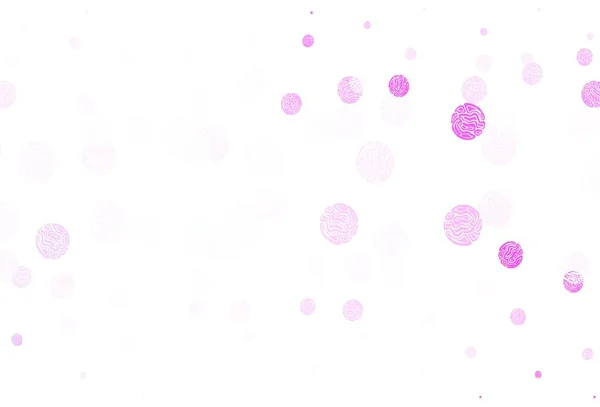 Světle Fialová Růžové Vektorové Uspořádání Kruhovými Tvary Krásná Barevná Ilustrace — Stockový vektor